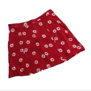 ☀️ Wild Honey Red Floral Skirt